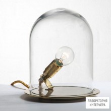 Ebb & Flow DI101689+LA101720 — Настольный светильник Glow in a Dome Lamp - Brass with Clear - 21 см