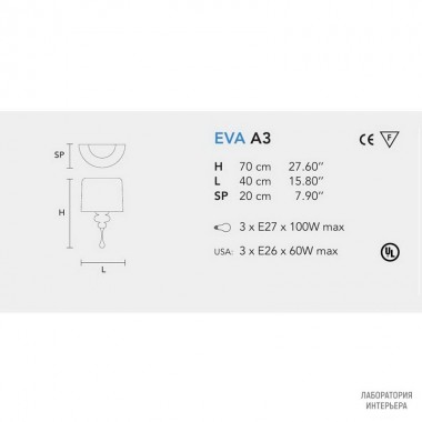 Masiero EVA A3 V30 — Настенный накладной светильник ECLETTICA EVA