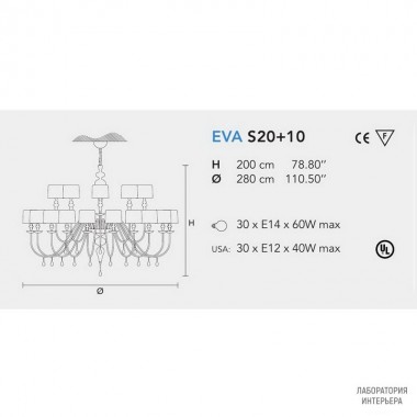 Masiero EVA S20+10 V30 — Потолочный подвесной светильник ECLETTICA EVA