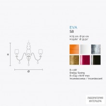 Masiero EVA S8 V30 — Потолочный подвесной светильник ECLETTICA EVA