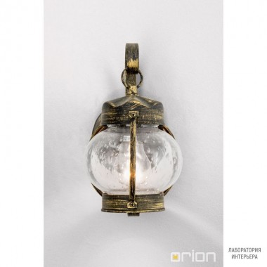 Orion AL 11-1165 schwarz-gold (1xE27) — Уличный настенный светильник Taverna outdoor wall light, black gold finish