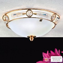 Orion DL 7-480 25 gold-matt 462 opal-matt — Потолочный накладной светильник Opaldesign ceiling light, 25cm, brushed gold with opal glass and crystal decor
