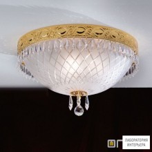 Orion DL 7-489 3 39 gold (3xE14) — Потолочный накладной светильник Empire Crystal Ceiling Light with satin diffused cut glass, 40cm, 24K gold plated