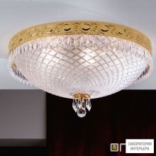 Orion DL 7-489 6 55 gold (6xE27) — Потолочный накладной светильник Empire Crystal Ceiling Light with satin diffused cut glass, 55cm, 24K gold plated