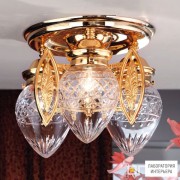 Orion DLU 1441 3 gold 411 klar-Schliff — Потолочный накладной светильник Budapest ceiling light, 3 lights in 24K gold plated finish with clear cut glasses
