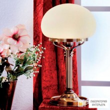 Orion LA 4-478 Patina 329 champ matt — Настольный светильник Wiener Nostalgie table lamp, H51cm, antique brass finish, champagne coloured glass