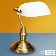 Orion LA 4-587 1 Patina opal (1xE27) — Настольный светильник Bankers Lamp, Antique Brass finish and opal glass shade