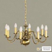 Orion LU 1283 8 Patina — Потолочный подвесной светильник Flemish Style chandelier, 8 lamps, Antique Brass finish