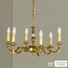 Orion LU 1357 6 Patina — Потолочный подвесной светильник Flemish chandelier with cast parts, 6 lamps, Antique Brass finish