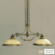 Orion LU 1377 2 Patina Zug 355 champ — Потолочный подвесной светильник Austrian Old Lamp Chandelier, Antique Brass finish, 2 champagne glass shades, with pulley system