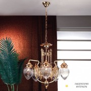 Orion LU 1440 5 gold 411 klar-Schliff — Потолочный подвесной светильник Budapest chandelier, 5 lights in 24K gold plated finish with clear cut glasses