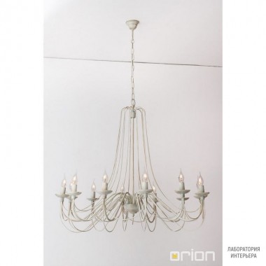 Orion LU 1531 12 Elfenbein-gold (12xE14) — Потолочный подвесной светильник Vela chandelier, 12 lamps, ivory finish