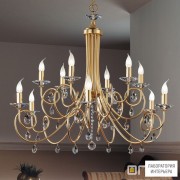 Orion LU 1670 6+6 gold-matt (12xE14) — Потолочный подвесной светильник Giada Chandelier, 12 lamps, gold matt finish