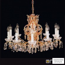 Orion LU 2143 10 gold (10xE14) — Потолочный подвесной светильник Hirohito crystal chandelier, 10 lamps and 24K gold plated