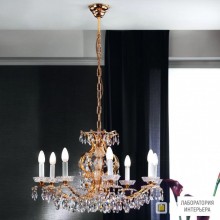 Orion LU 2143 8 gold (8xE14) — Потолочный подвесной светильник Hirohito crystal chandelier, 8 lamps and 24K gold plated