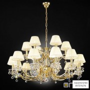Orion LU 2144 12+6 gold 4469 champ — Потолочный подвесной светильник Kristalldesign crystal chandelier, 18 lamps, 24K gold plated with champagne-coloured shades