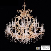 Orion LU 2224 12+6 MT-gold A (18xE14) — Потолочный подвесной светильник Maria Theresia crystal chandelier with crown, 12+6 lamps, 24K gold plated