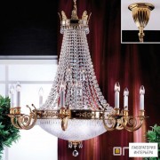 Orion LU 2386 8+8+4 100 gold (8xE27+12xE14) — Потолочный подвесной светильник Empire Crystal Chandelier with satin diffused cut glass, 20 lamps, 24K gold plated