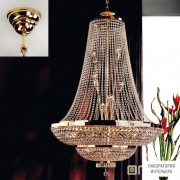 Orion LU 2388 24 120 gold (24xE27) — Потолочный подвесной светильник Sheraton chandelier, 120cm, 24K gold plated