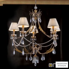 Orion LU 2406 5 silber-gold 2406 champ — Потолочный подвесной светильник Miramare chandelier, silver-gold finish, 5 lamps, with champagne shades