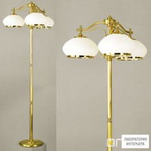 Orion Stl 12-938 3 gold 385 opal-gold — Напольный светильник Empire floor lamp, with 3 opal glass shades, 24K gold plated