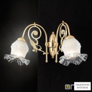 Orion WA 2-1264 2 MS 492 (2xE27) — Настенный накладной светильник Ringstrasse double wall light, shiny brass finish with decorated glass