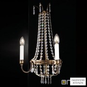 Orion WA 2-1267 2 Patina — Настенный накладной светильник Empire Crystal Wall Light with 2 lampholders, Antique Brass finish