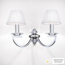 Orion WA 2-1336 2 nickel 4469 weiss (Strass) — Настенный накладной светильник Avala Wall Light, 2 lamps, nickel plated and white shades