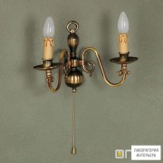 Orion WA 2-346 2 Patina — Настенный накладной светильник Flemish Wall Light, 2 lamp, antique brass finish