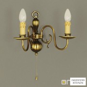 Orion WA 2-425 2 Patina — Настенный накладной светильник Wall Light in flemish style, 2 lampholders, antique brass finish