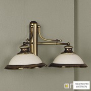 Orion WA 2-547 2 Patina 354 champ — Настенный накладной светильник Austrian Old Lamp Wall Light, Antique Brass finish with 2 champagne glass shades