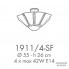 Possoni 1911-4-SF — Потолочный накладной светильник NOVECENTO