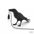 Seletti 14735 — Настольный светильник в форме черного ворона Bird Lamp Black Waiting