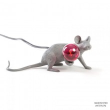 Seletti 14940 — Настольный светильник Mouse Lamp Grey Lop