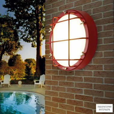 Zava Cantiere A Carmine red + grid outdoor — Уличный настенный светильник