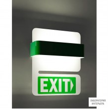 Zava Manta Sign A Pure white Yellow green + emergency light — Настенный накладной светильник