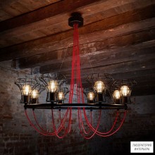 Zava Queen Cage S Wrinkled black Scarlet red rayon 8 — Потолочный подвесной светильник