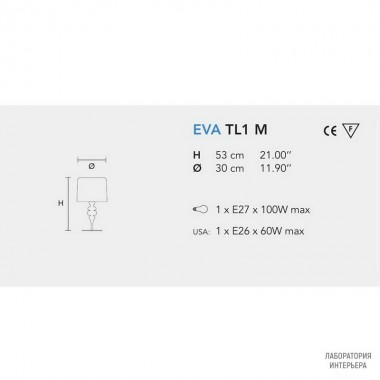 Masiero EVA TL1 M F01 — Настольный светильник ECLETTICA EVA