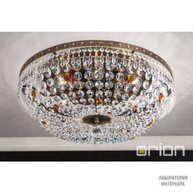 Orion DLU 2327 6 55 Patina (6xE27) — Потолочный накладной светильник Sheraton ceiling light, 55cm, antique brass finish