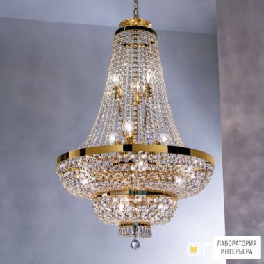 Orion LU 2388 15 70 gold (15xE27) — Потолочный подвесной светильник Sheraton chandelier, 70cm, 24K gold plated