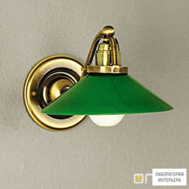 Orion WA 2-640 1 Patina 363 grun — Настенный накладной светильник Artdesign Wall Lamp, 1 Lamp, Antique Brass finish, with green glass